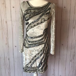 URBAN OUTFITTERS velvet long sleeve mini dress szM